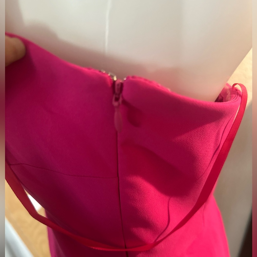 Strapless High-Low Fuchsia Cocktail Dress - Picture 5 of 7